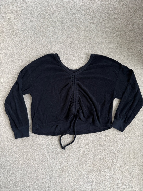 aerie Sweaters - aerie Black Long Sleeve Cinch Front Top